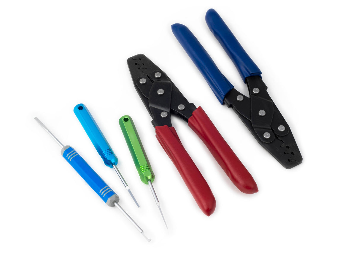 Haltech Dual Crimper set - inc 3 pin removal tools