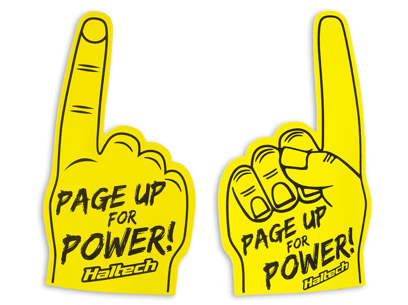 Haltech "Page Up for Power" Foam Finger Size: One Size Fits All Fingers